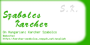 szabolcs karcher business card